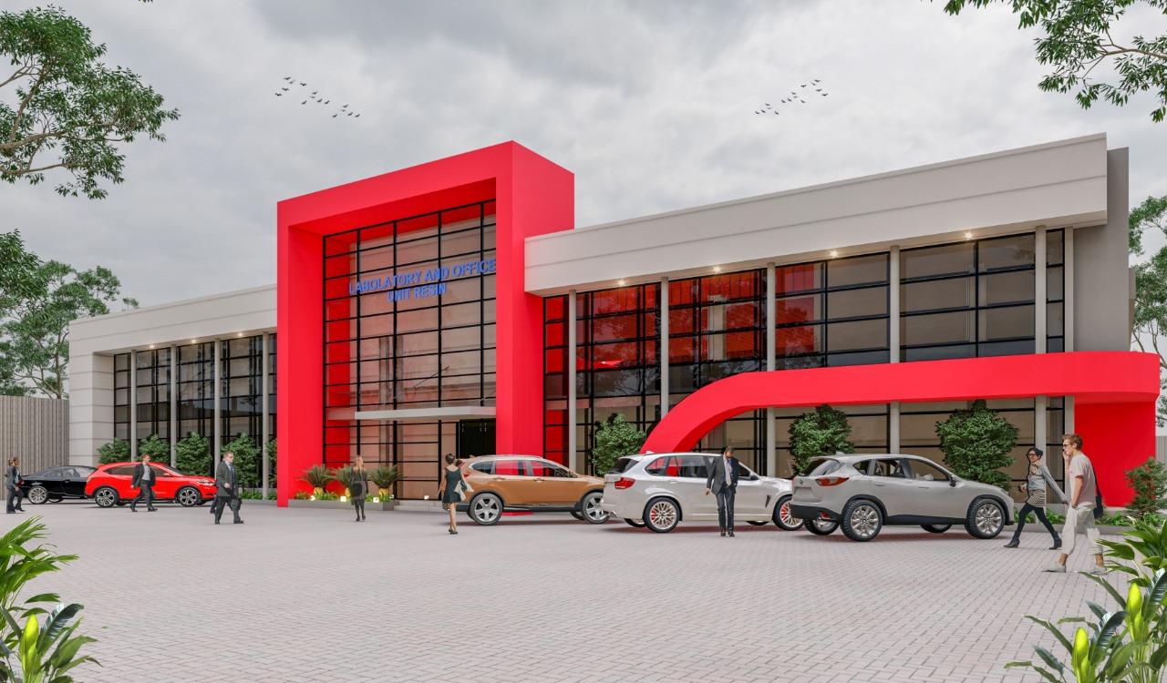 Desain 3D gedung laboratorium dan kantor