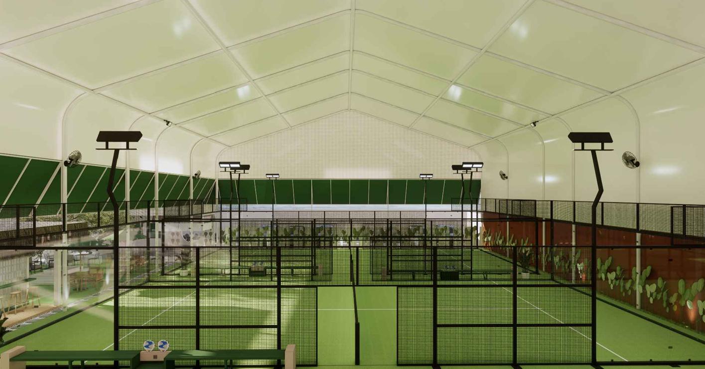 Render lapangan padel indoor Riserra Padel Club